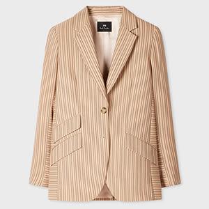 ps paul smith women's sand brown stripe wool blazer
