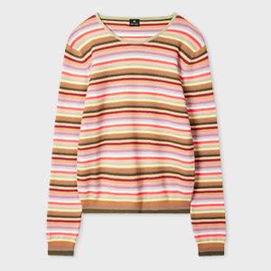 ps paul smith women's scoop neck striped sweater multicolour