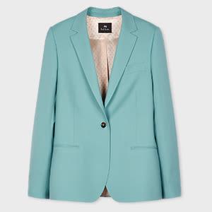 ps paul smith women's sea green wool blazer blue