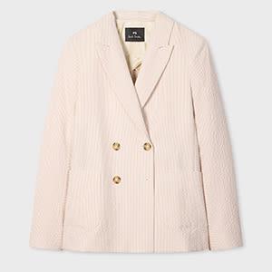 ps paul smith women's seersucker cotton stripe blazer white