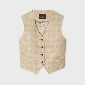 ps paul smith women's stone check waistcoat brown
