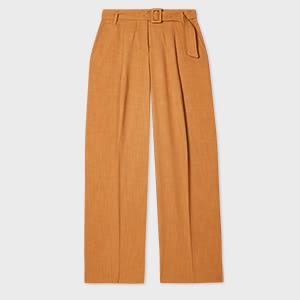 ps paul smith women's tan textured bootcut trousers orange