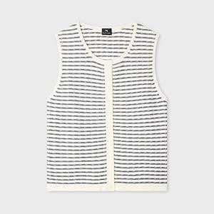 ps paul smith women's white knitted stripe waistcoat