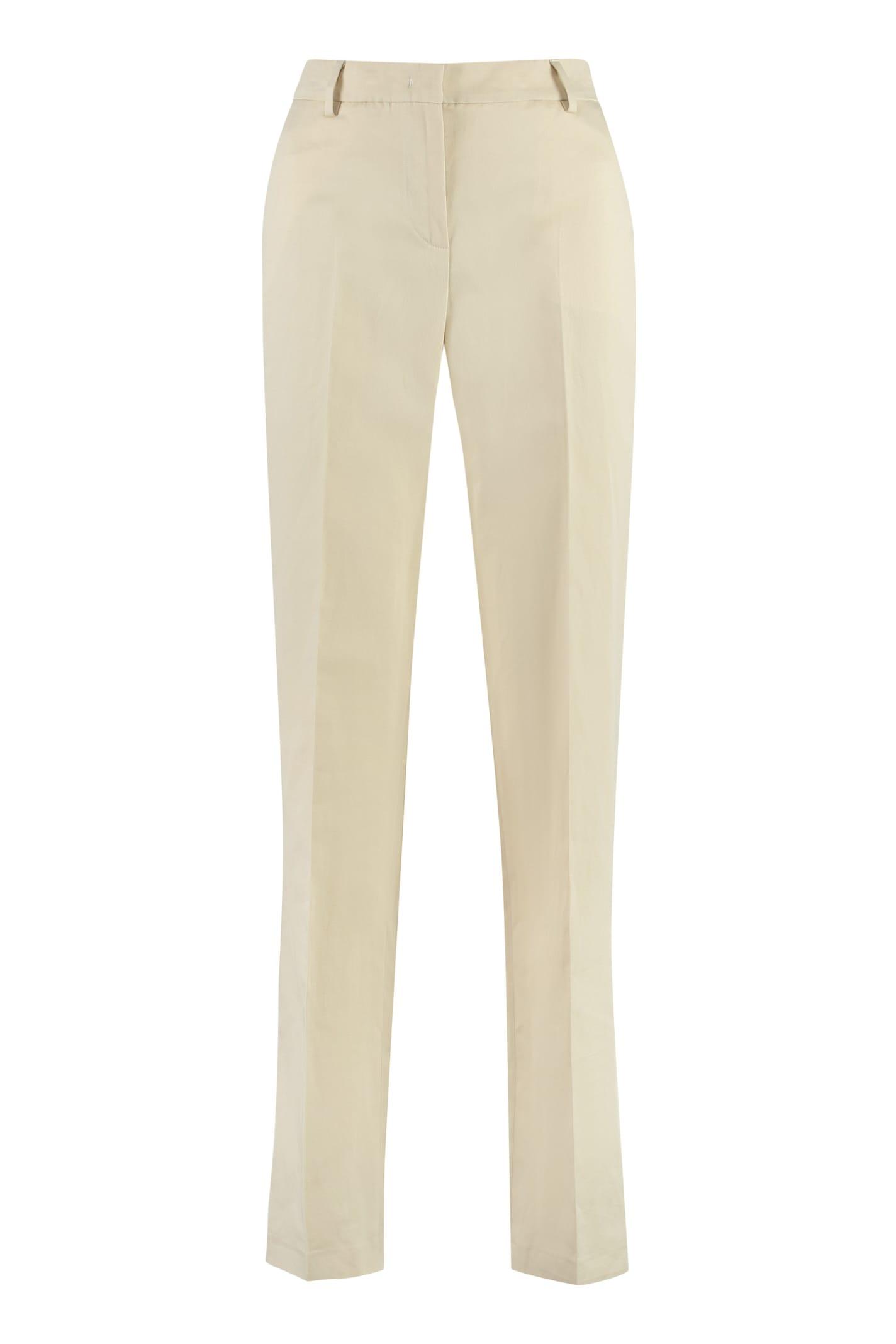 pt torino ambra cotton-linen trousers