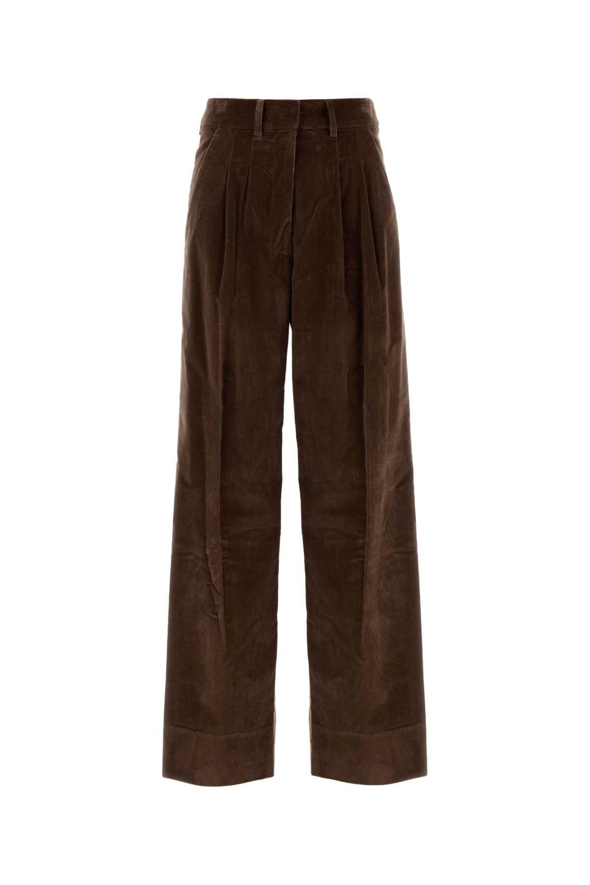 pt torino brown stretch corduroy palazzo pant