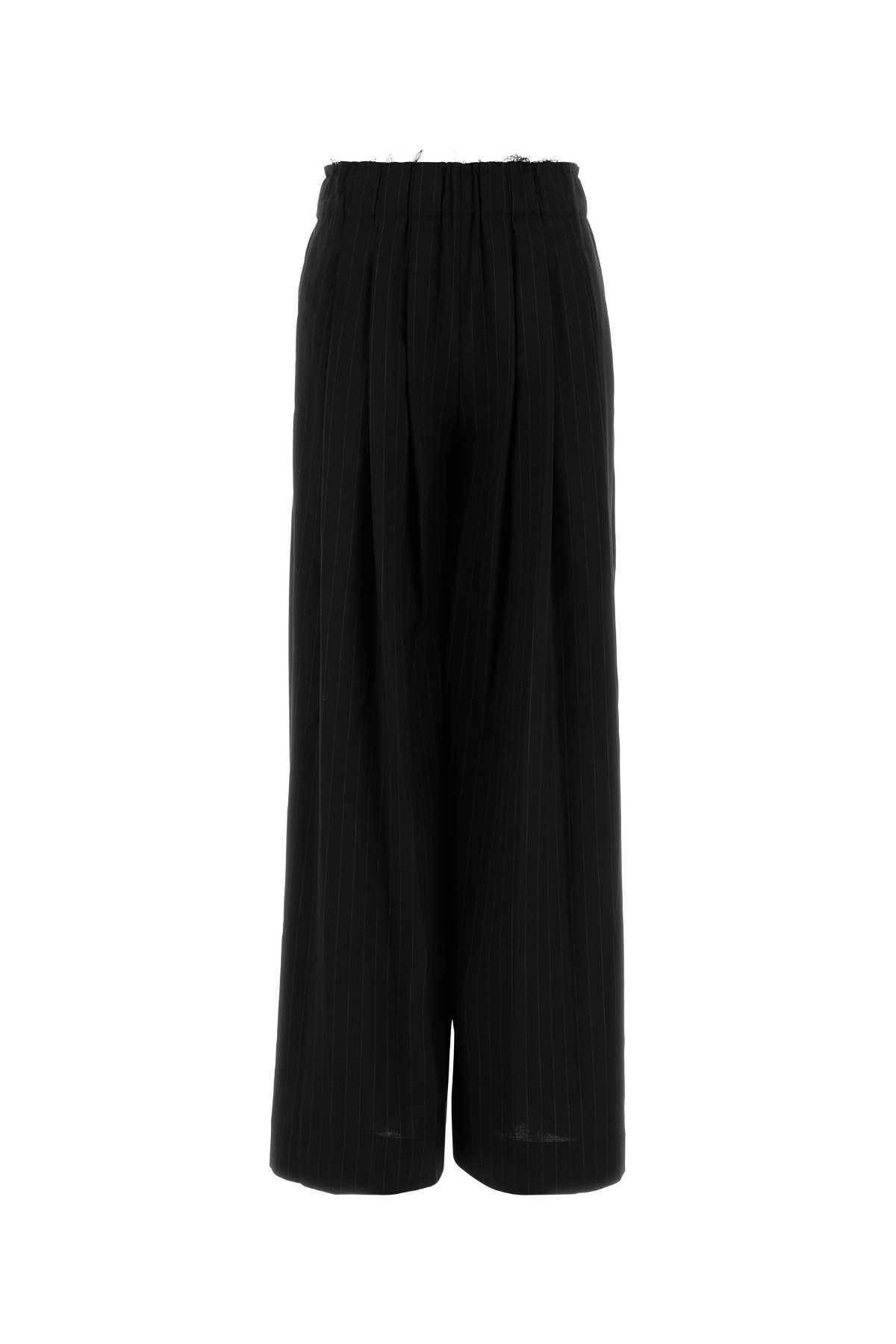 pt torino embroidered stretch wool benedetta wide-leg pant