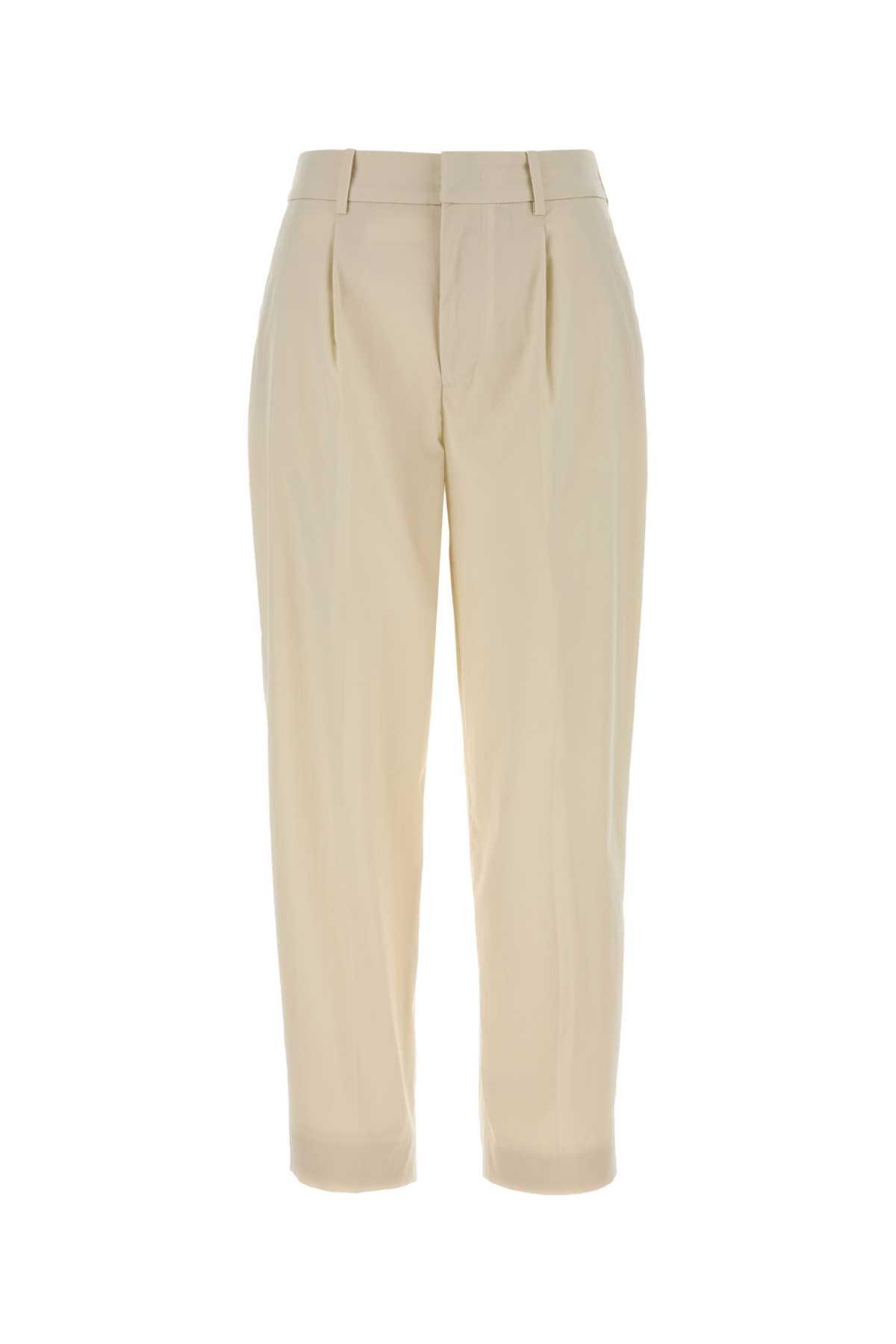 pt torino ivory stretch cotton blend daisy pant
