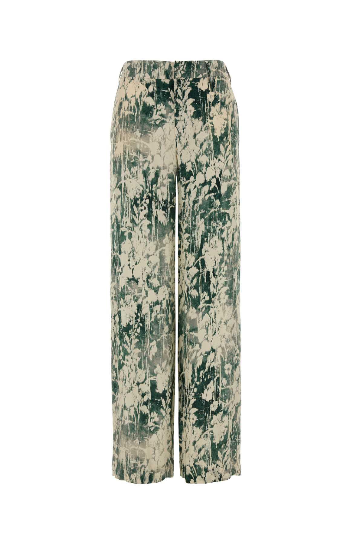 pt torino printed satin lorenza wide-leg pant