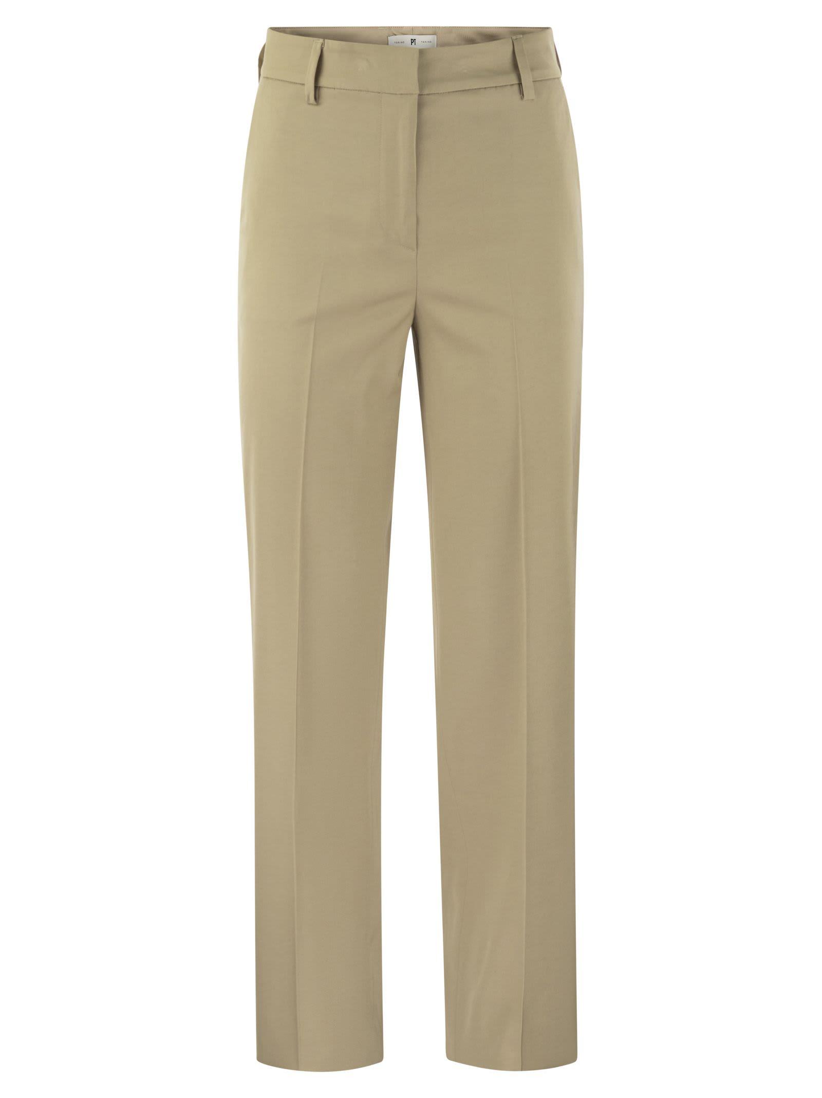 pt torino stretch viscose trousers