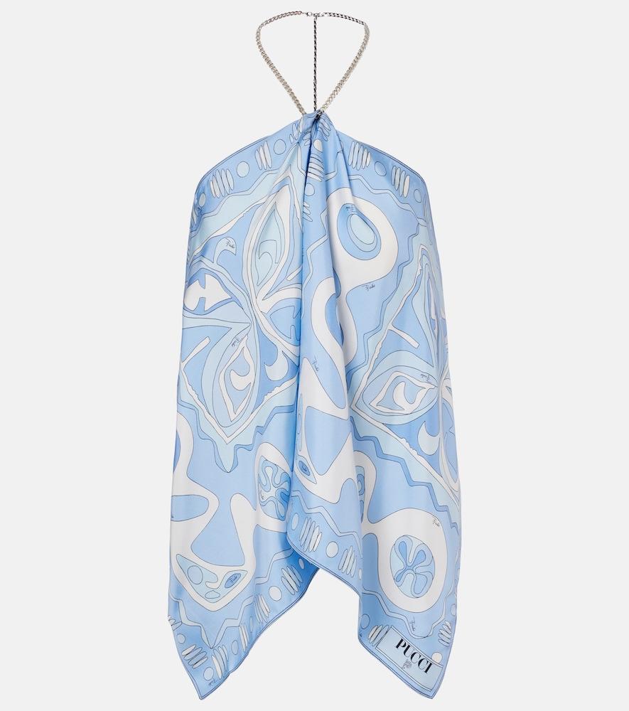 pucci angoli silk twill top