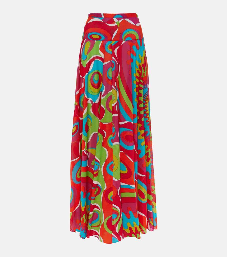 pucci bersaglio cotton maxi skirt