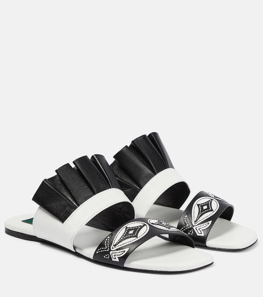 pucci embroidered leather sandals