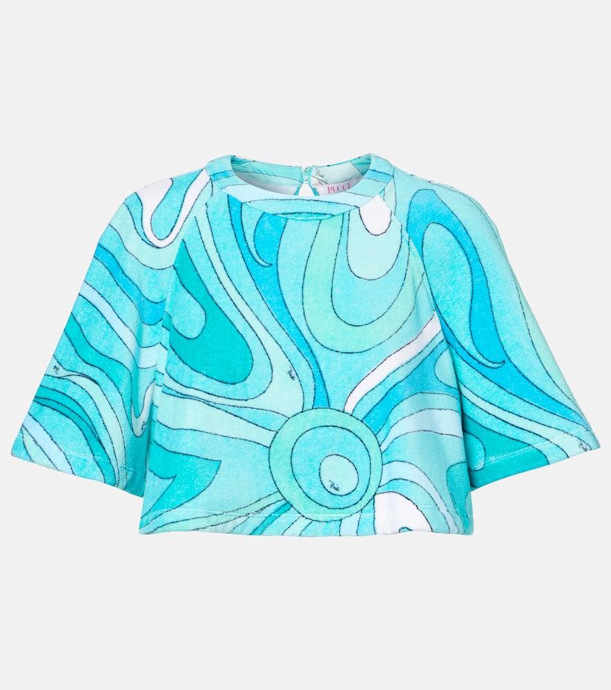 pucci iride cotton terry crop top
