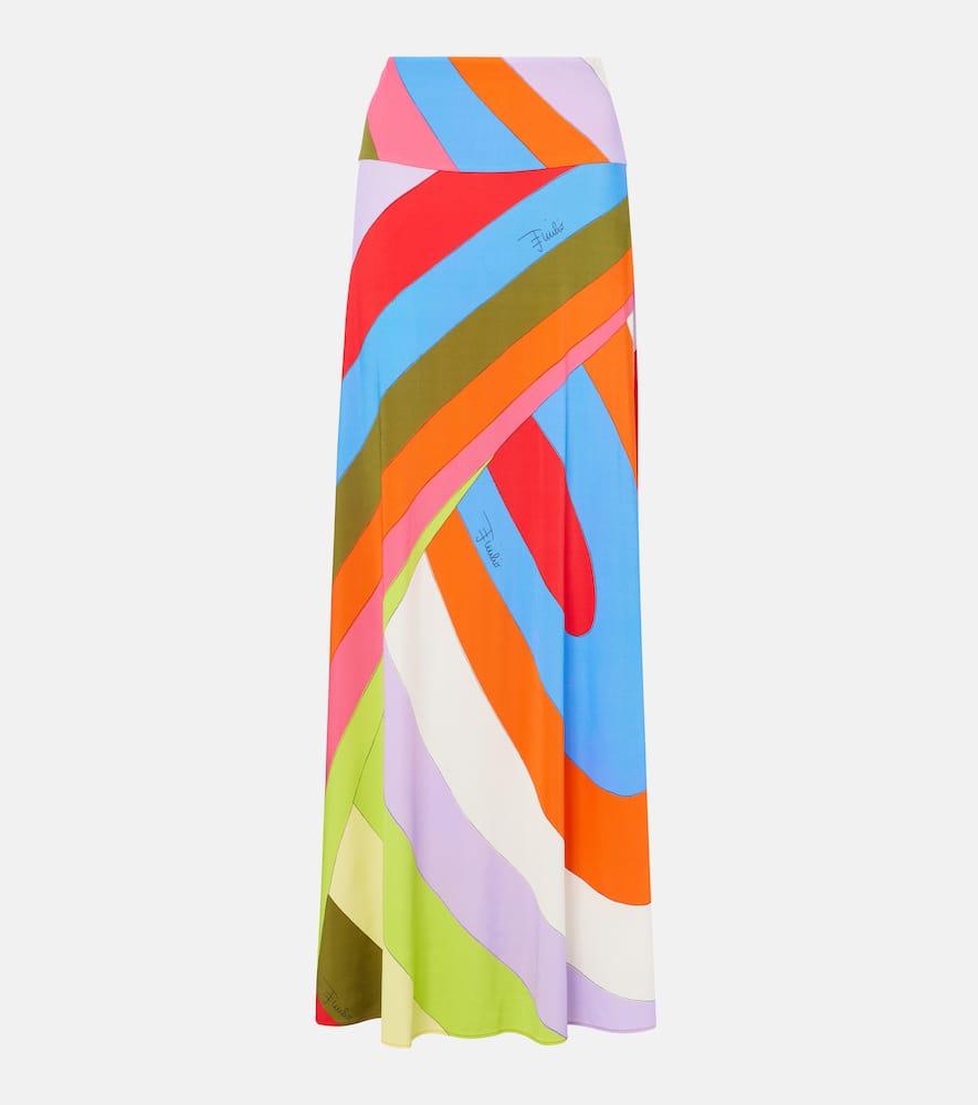pucci iride jersey satin maxi skirt