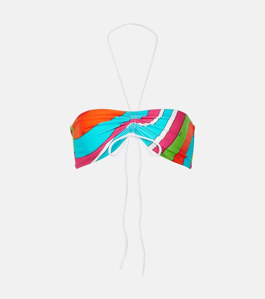 pucci iride printed bandeau bikini top