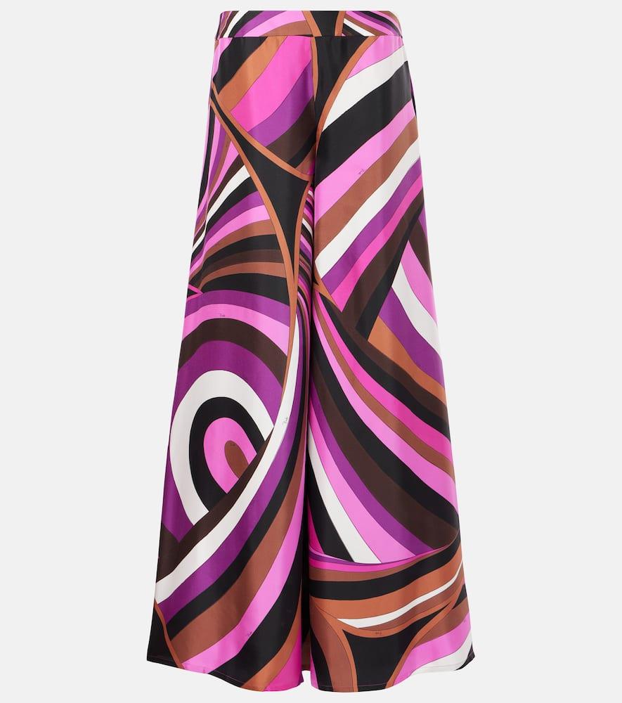 pucci iride printed silk twill palazzo pants