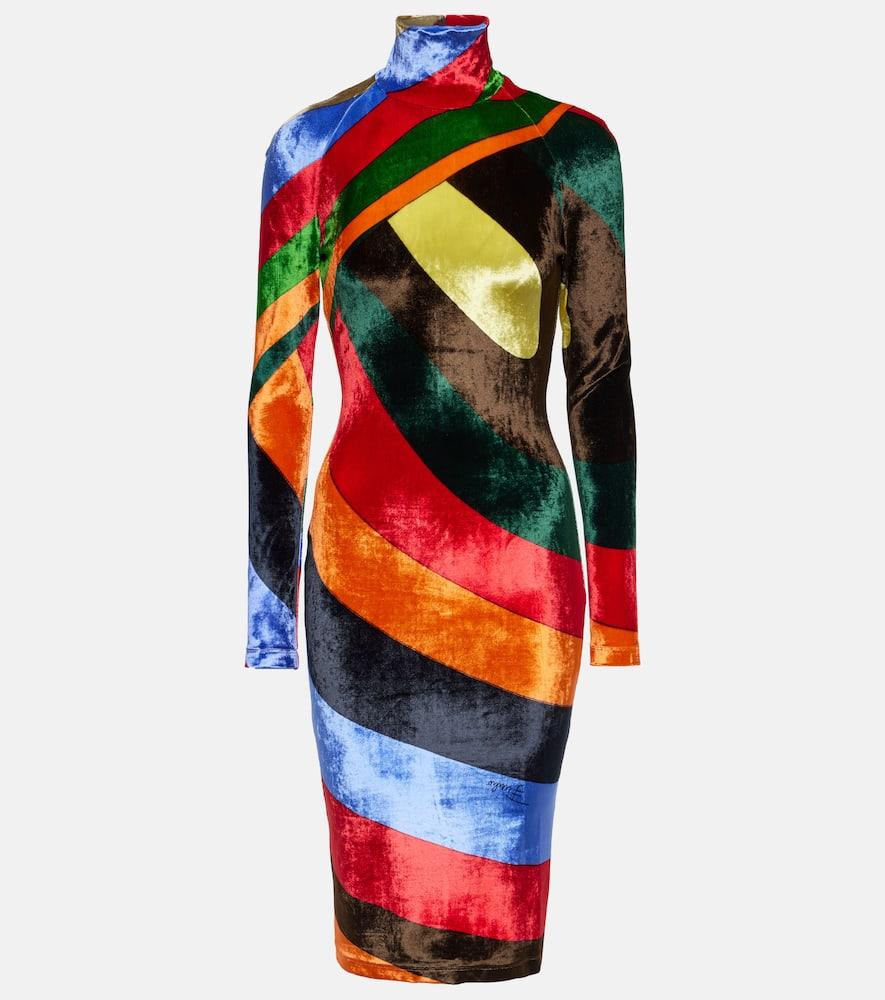 pucci iride printed velvet minidress