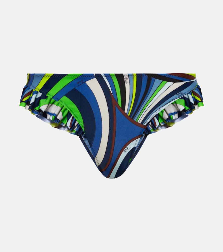 pucci iride ruffled bikini bottoms
