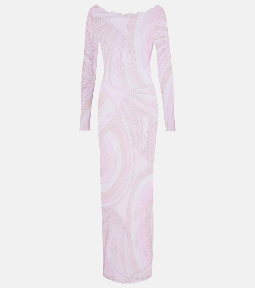 pucci iride sheer tulle maxi dress