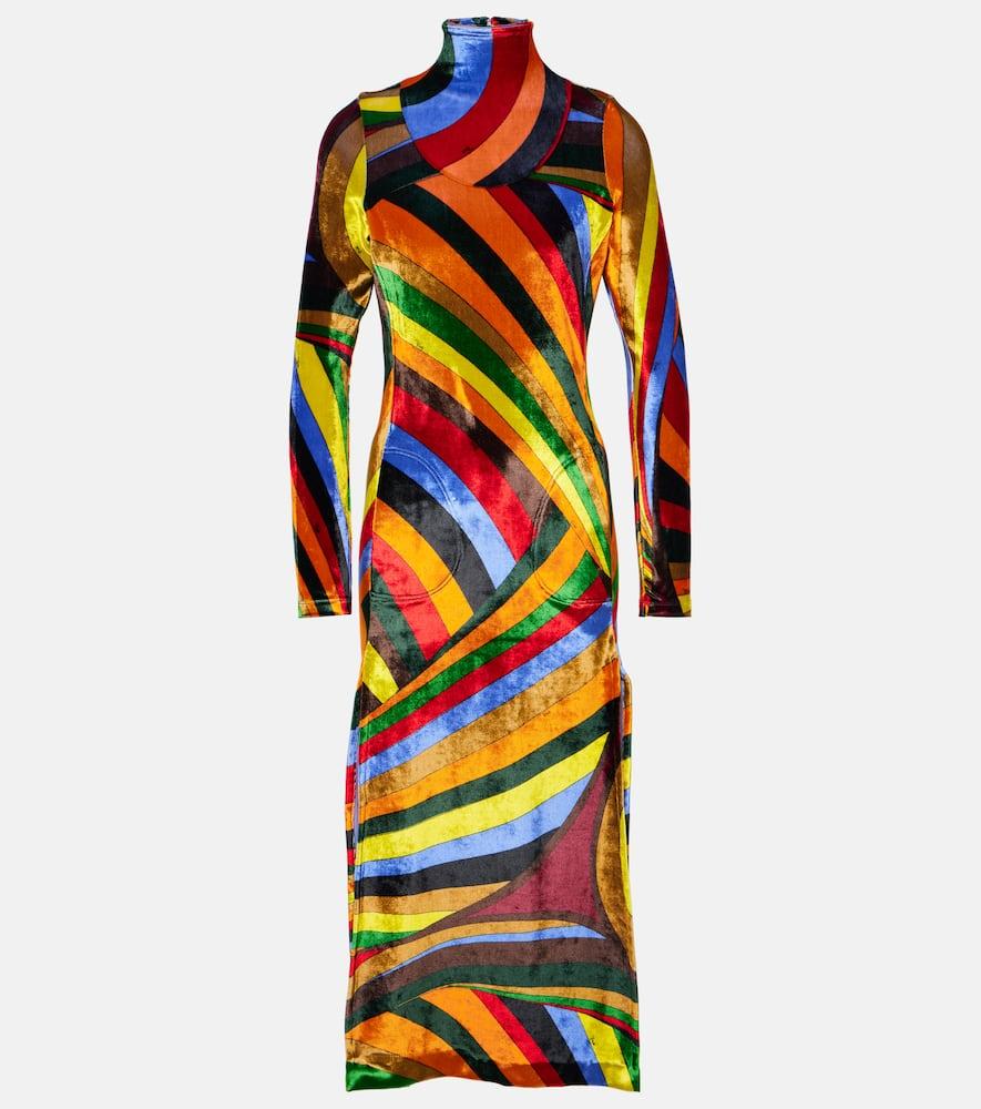 pucci iride velvet midi dress
