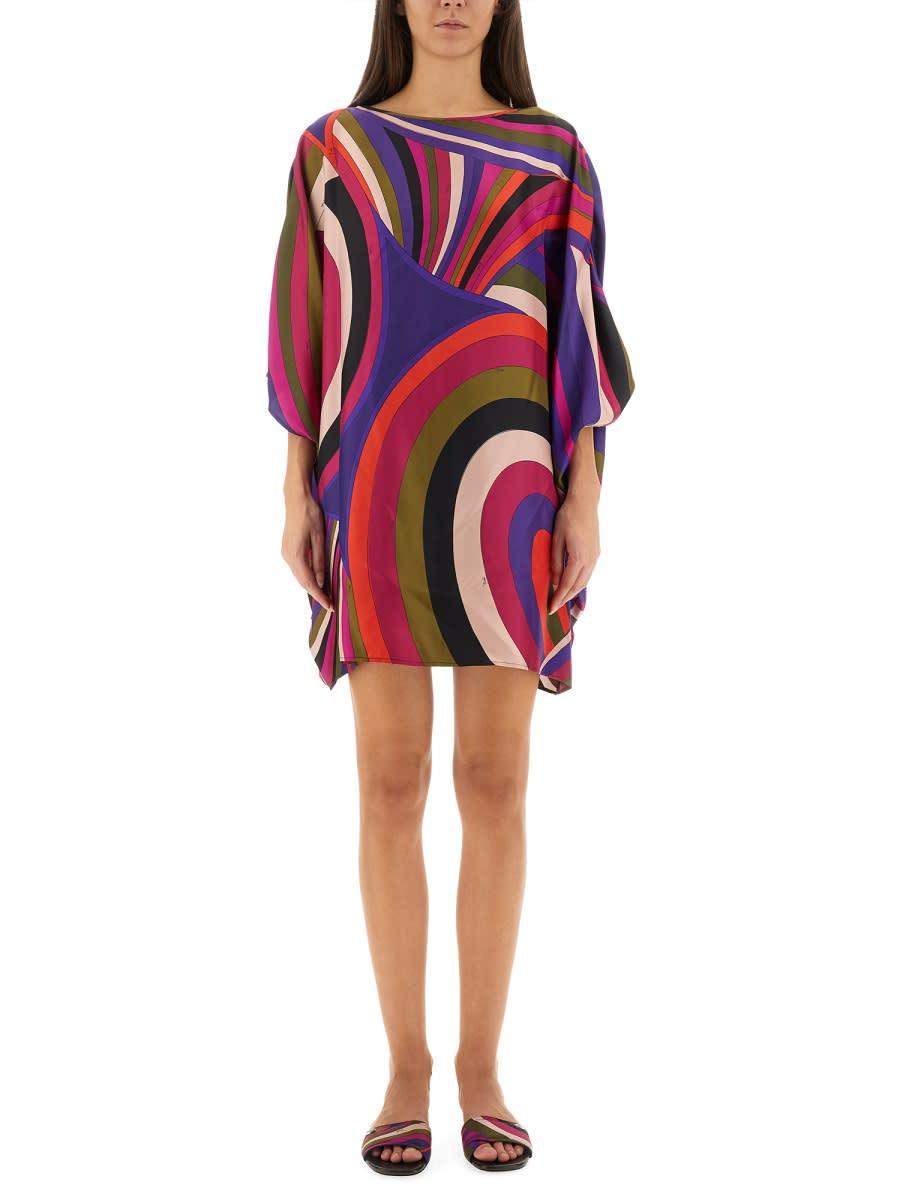 pucci iris print midi dress