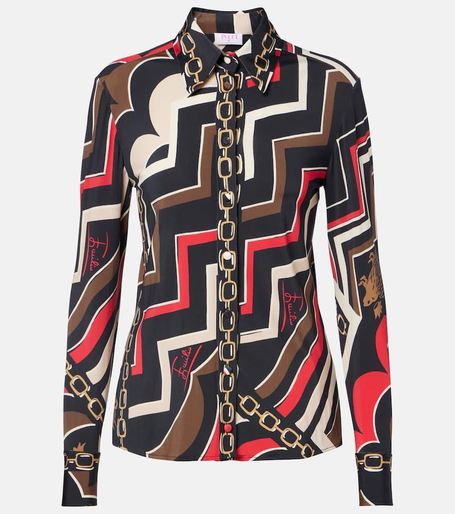 pucci istrice satin jersey shirt