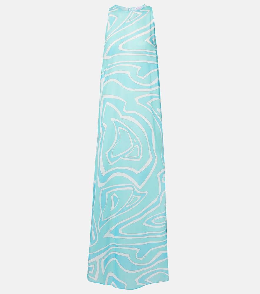 pucci labirinto cotton gauze maxi dress