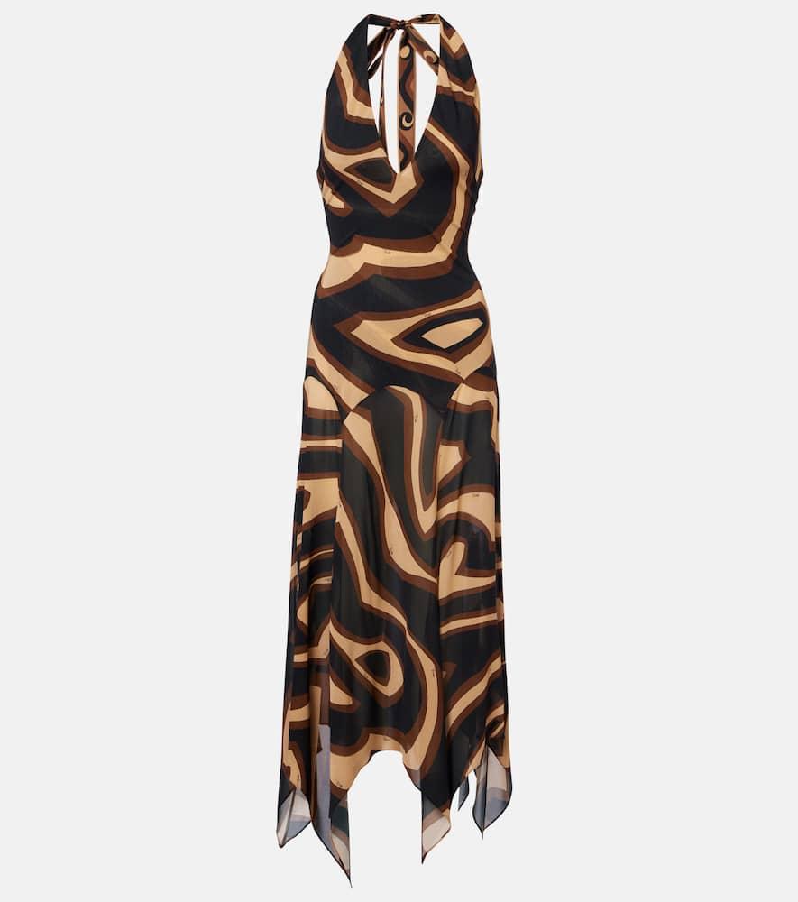 pucci labirinto muslin jersey midi dress