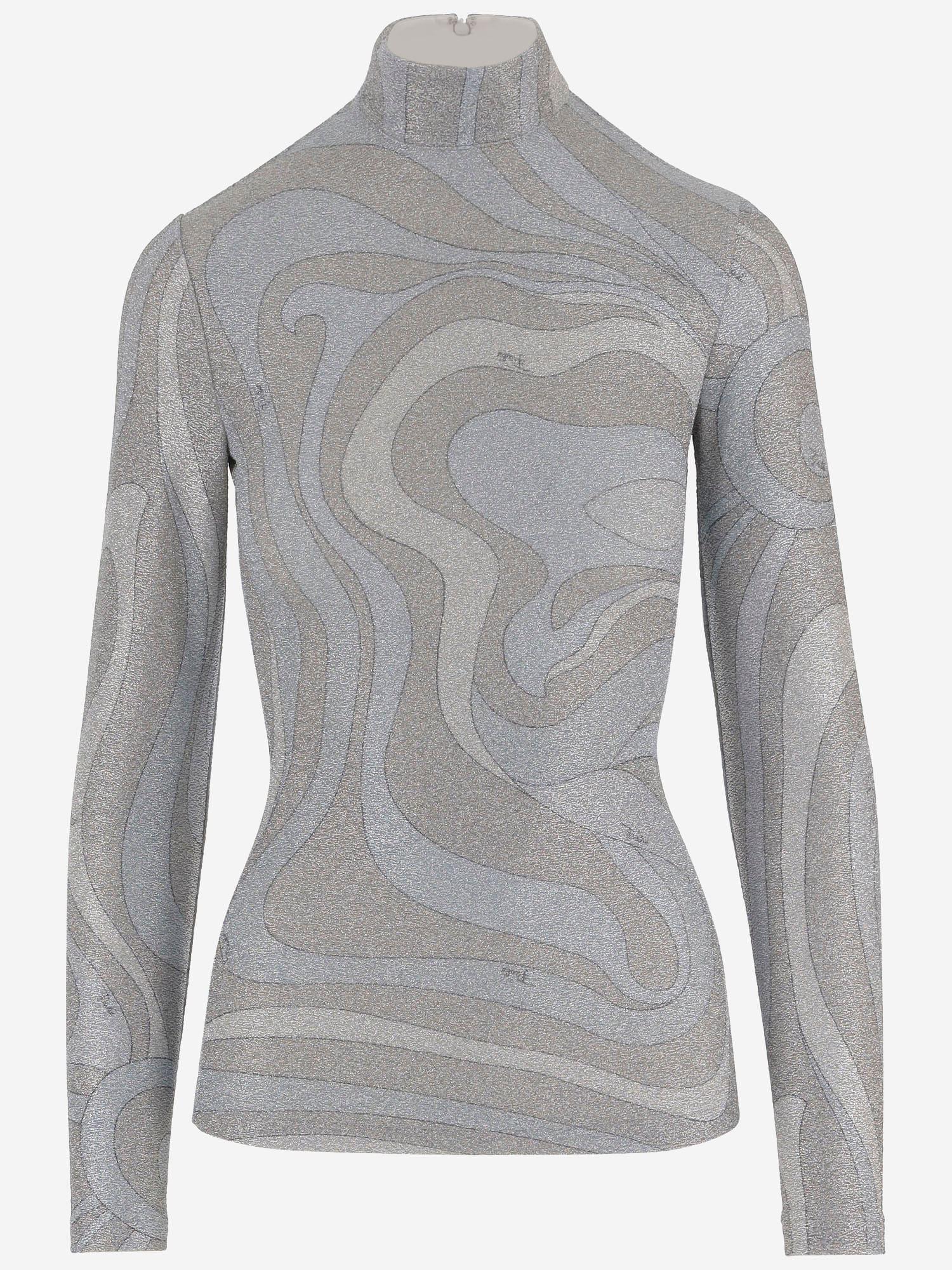 pucci lamé jersey sweater with abstract pattern
