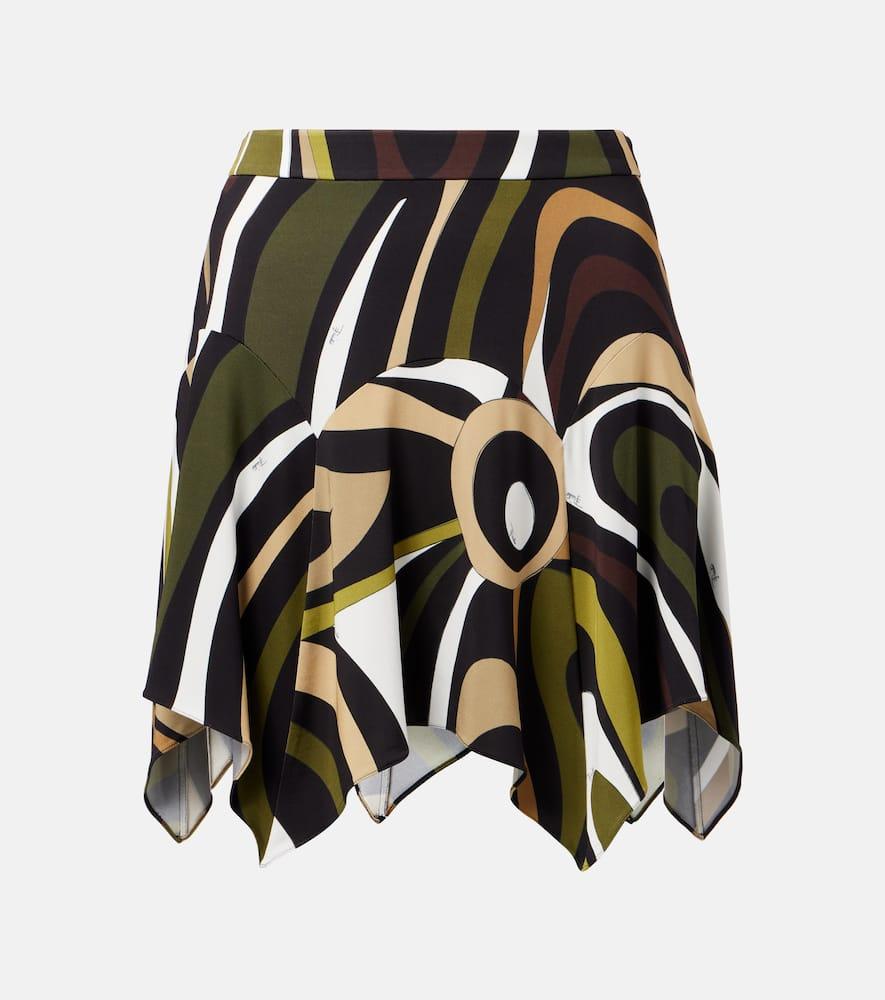 pucci marmo asymmetric satin jersey miniskirt