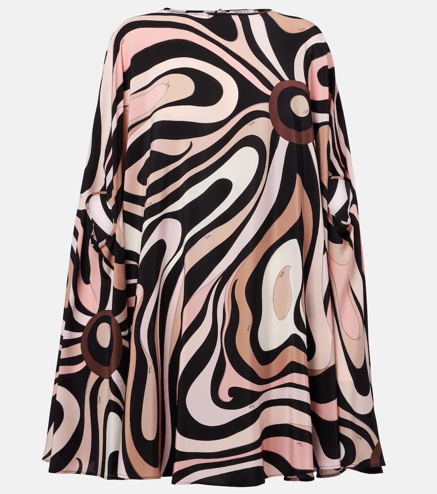 pucci marmo caped crêpe de chine minidress