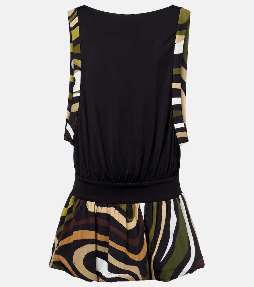 pucci marmo gathered jersey minidress