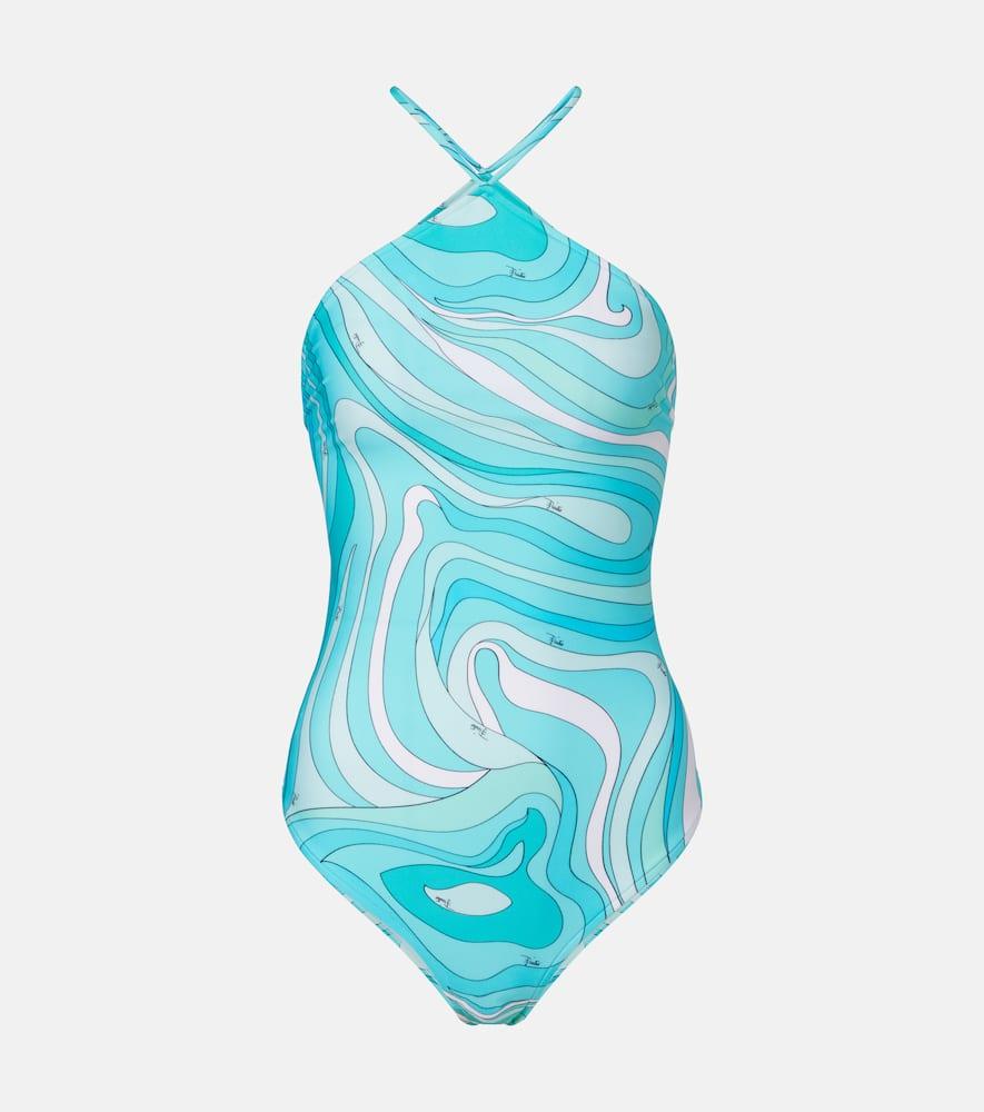 pucci marmo halterneck swimsuit