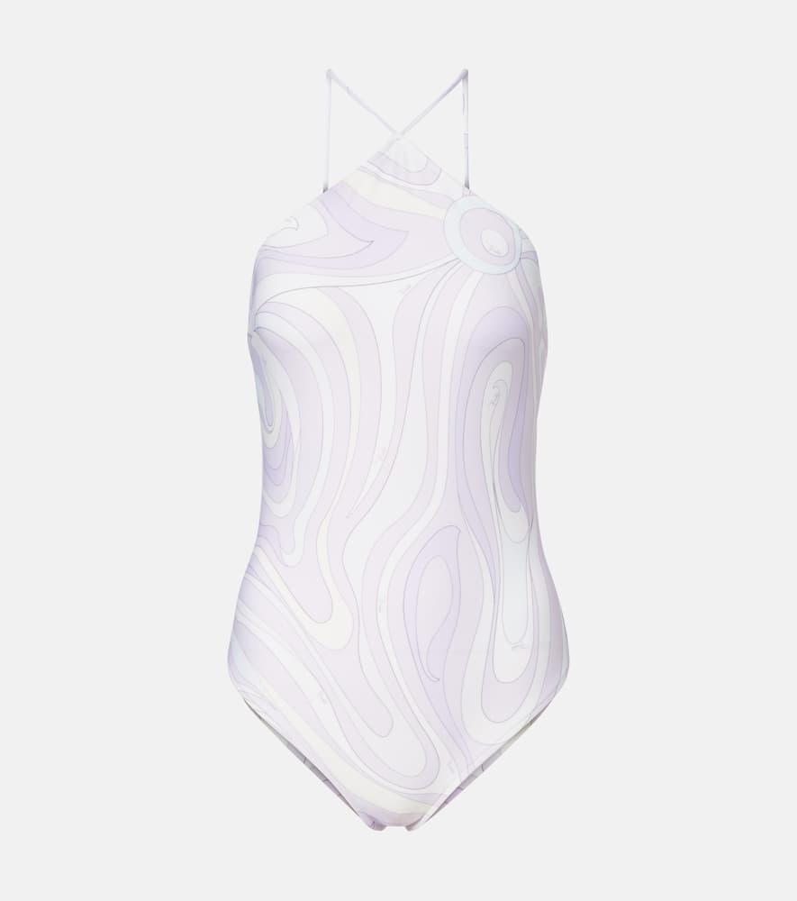 pucci marmo halterneck swimsuit
