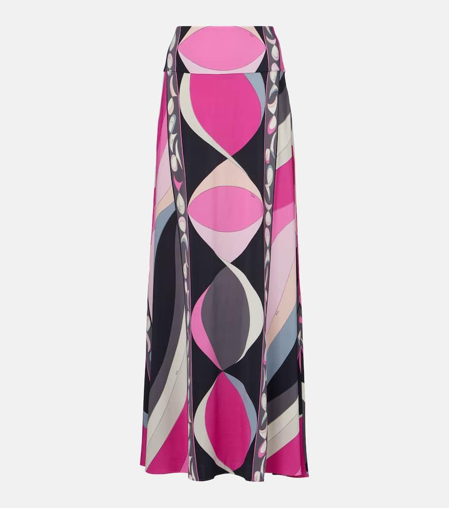 pucci marmo jersey satin maxi skirt