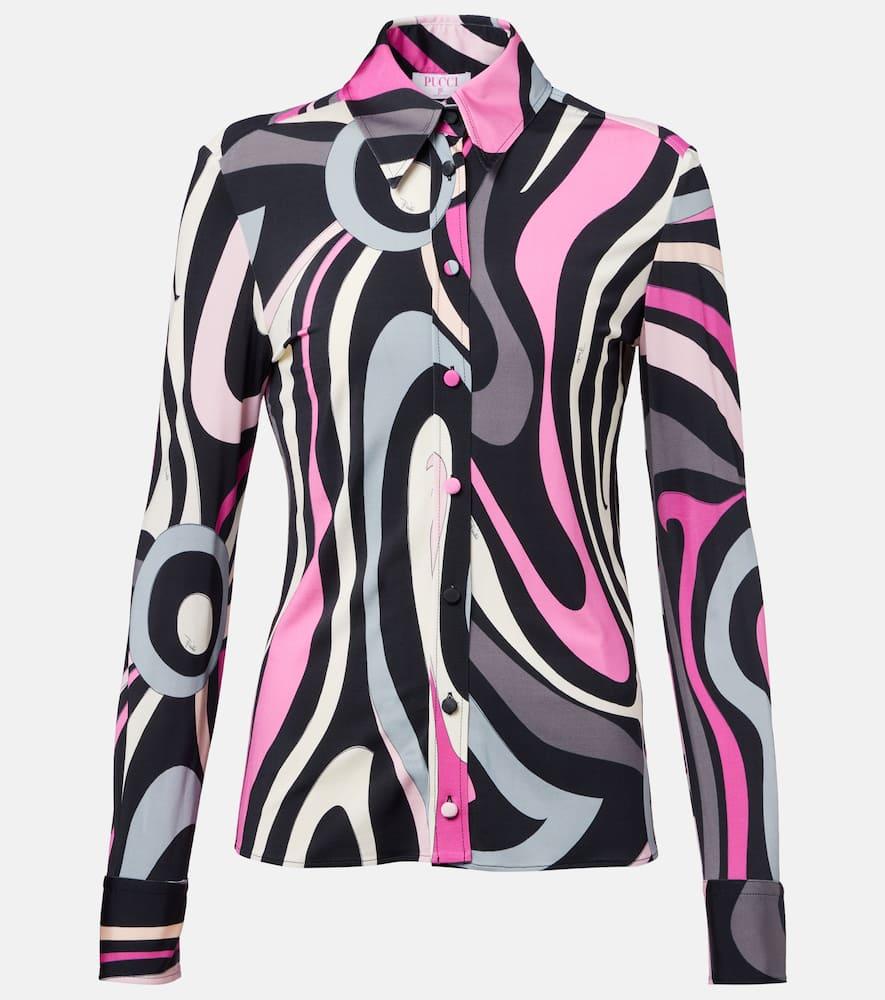 pucci marmo jersey satin shirt