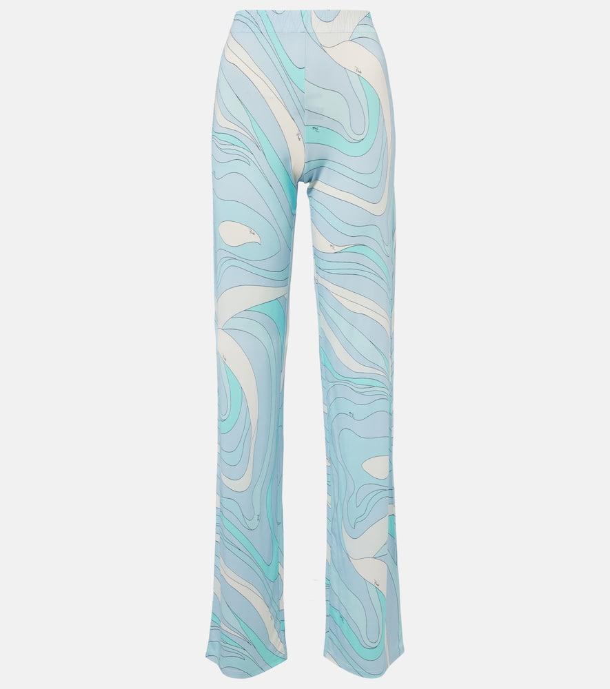 pucci marmo satin jersey straight pants