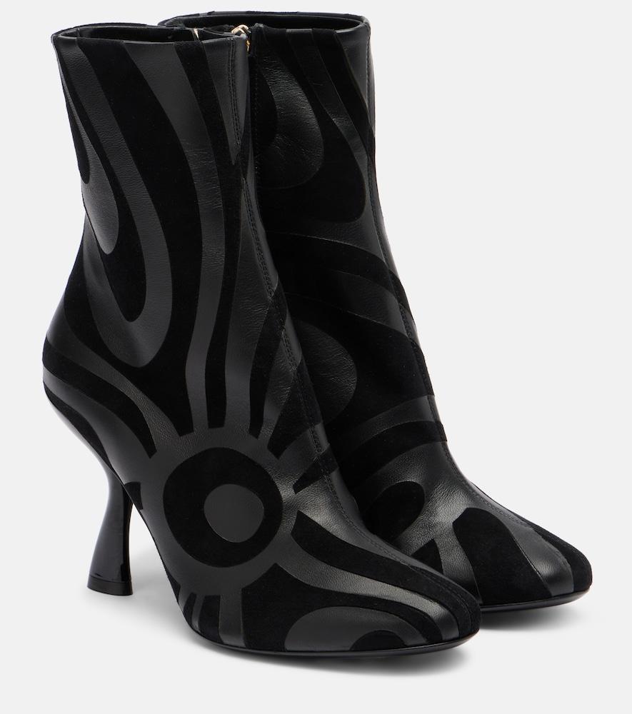 pucci marmo suede and leather ankle boots