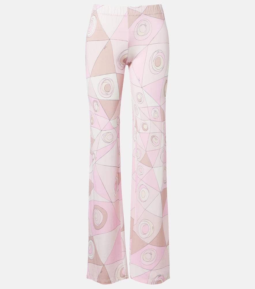 pucci occhi satin jersey straight pants