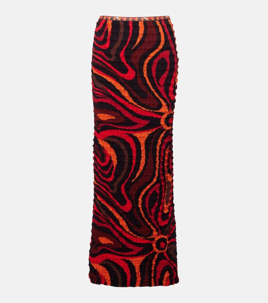 pucci occhi smocked maxi skirt