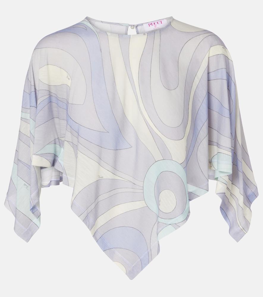 pucci orchidee asymmetric wool