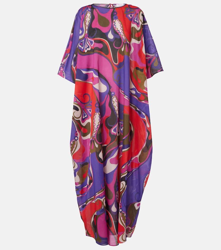 pucci orchidee cotton maxi dress