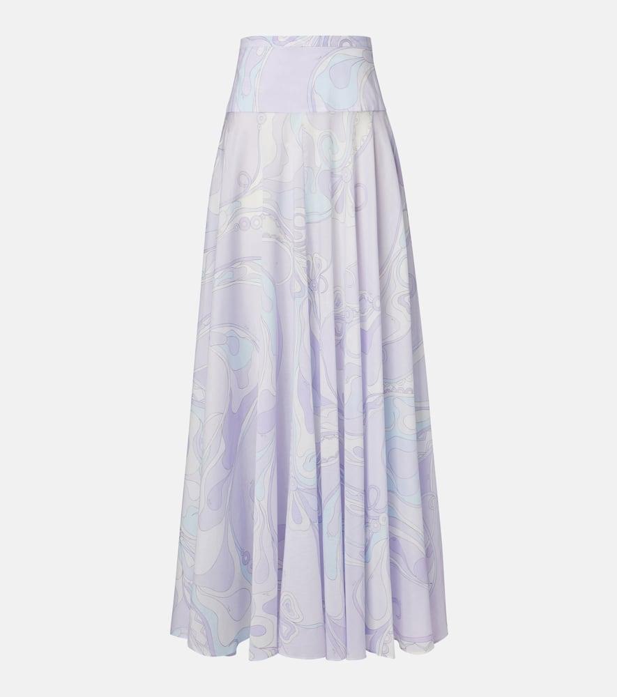 pucci orchidee cotton maxi skirt
