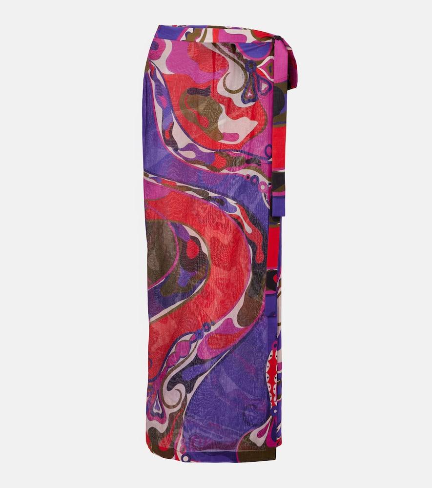 pucci orchidee cotton wrap skirt