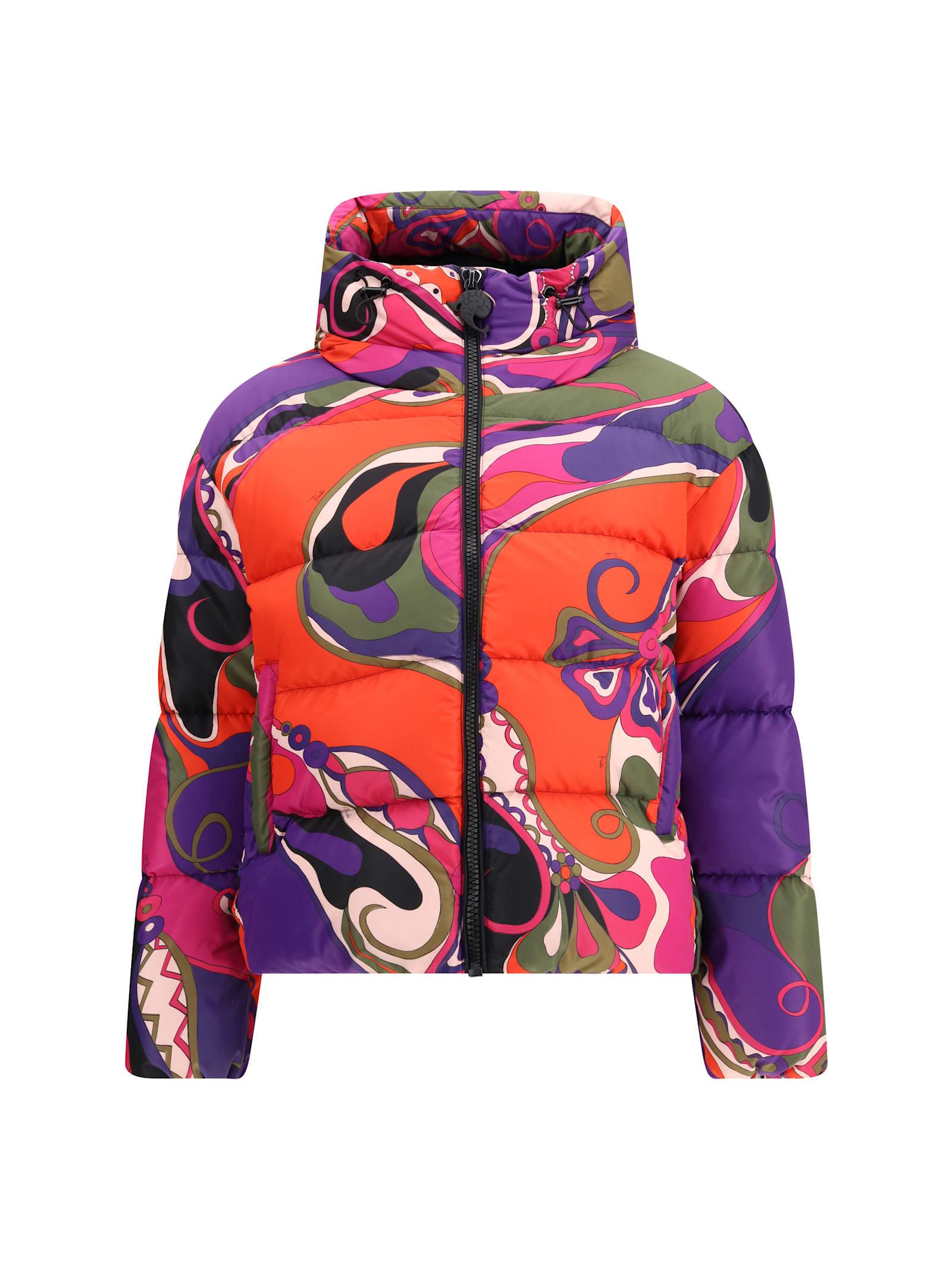 pucci orchidee print down jacket