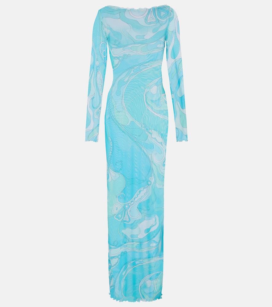 pucci orchidee sheer maxi dress