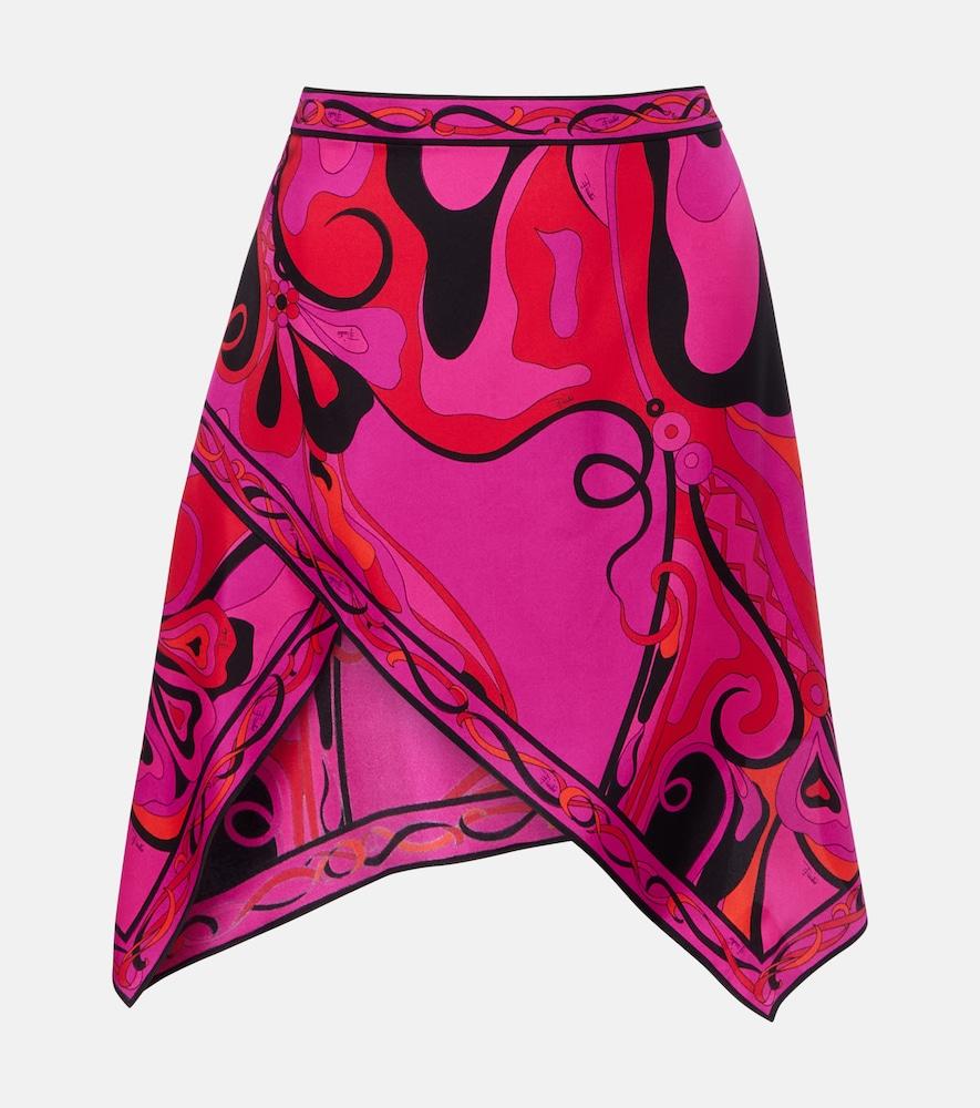 pucci orchidee silk twill miniskirt