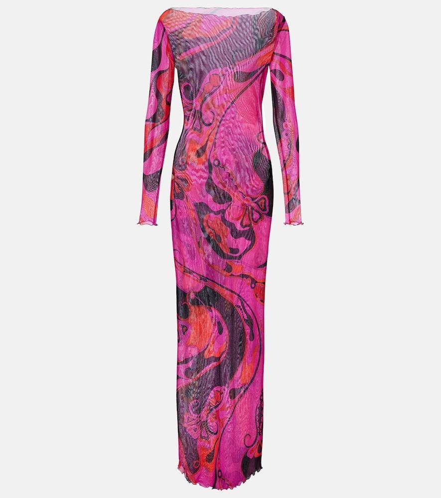 pucci orchidee tulle maxi dress