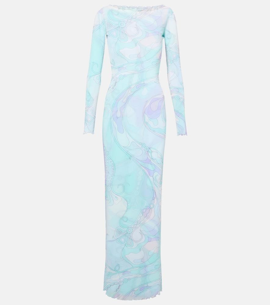 pucci orchidee tulle maxi dress