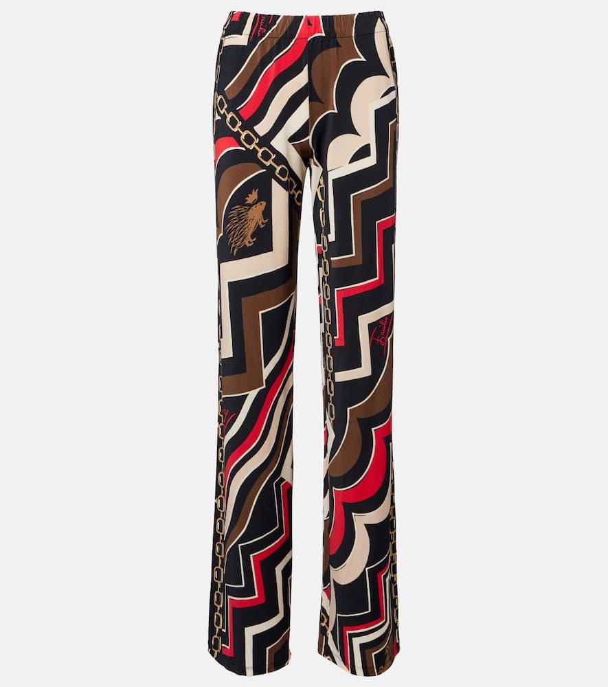 pucci printed jersey satin straight pants